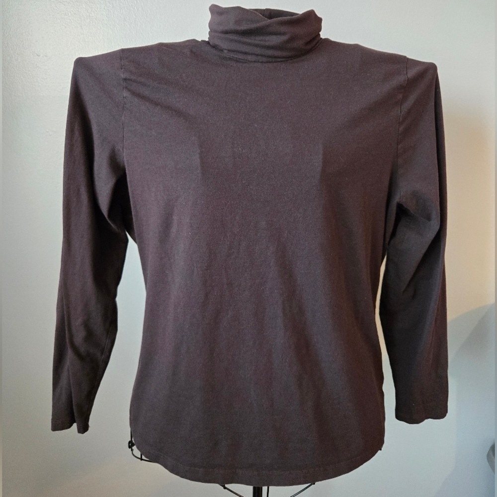 (3/$25) Lands' End Rich Brown Turtleneck | Long Sleeve Layering Basic Size XL